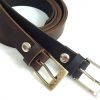 חגורת עור חומה/ שחורה לגבר ברוחב 3 ס"מ - עבודת יד