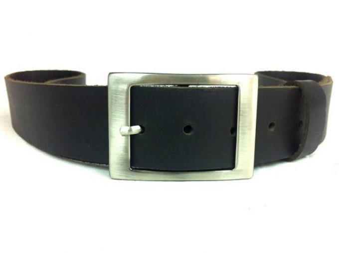 חגורת עור חומה/ שחורה לגבר ברוחב 4 ס"מ- עבודת יד