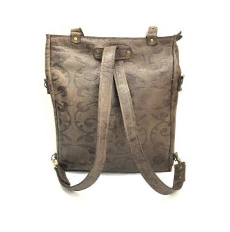 תיק עור חום רב שימושי לאישה מעוצב בעבודת יד - דגם מיכל