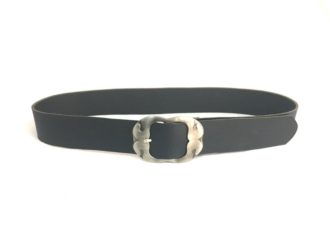 חגורת עור שחורה לג'ינס ברוחב 5 ס"מ - עבודת יד