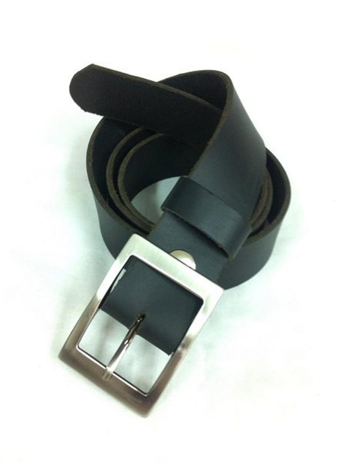 חגורת עור חומה/ שחורה לגבר ברוחב 4 ס"מ- עבודת יד