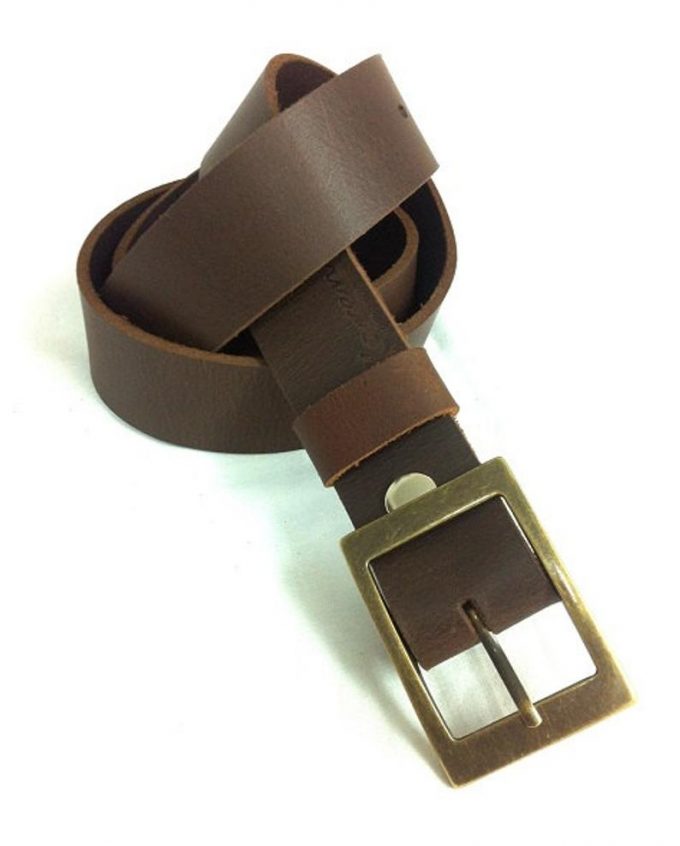 חגורת עור חומה/ שחורה לגבר ברוחב 4 ס"מ- עבודת יד