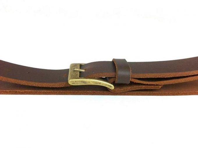 חגורת עור חומה/ שחורה לגבר ברוחב 3 ס"מ - עבודת יד