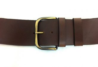 חגורת עור חומה למותן האישה - עבודת יד