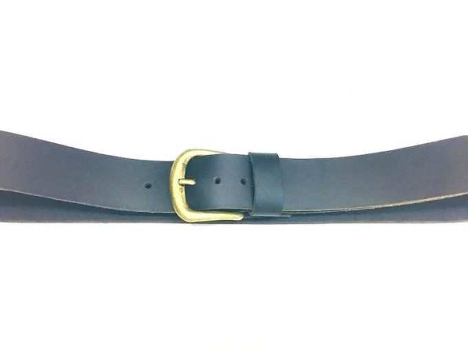 חגורת עור לגבר בחום ושחור ברוחב 4 ס"מ - עבודת יד