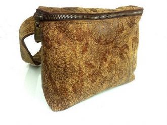 פאוץ' עור גדול מעוצב בעבודת יד