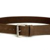 חגורת עור חומה רחבה ואיכותית לגבר בעלת אבזם מתכת איכותי