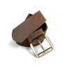 חגורת עור חומה רחבה ואיכותית לגבר בעלת אבזם מתכת איכותי