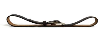 חגורת עור צרה חומה וקלאסית מעוצבת לאישה בעבודת יד